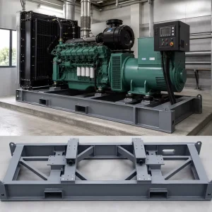 Custom OEM Diesel Generator Mounting Base Precision Stainless Steel Welded Structure Anti-Corrosion for Diesel Genset Power