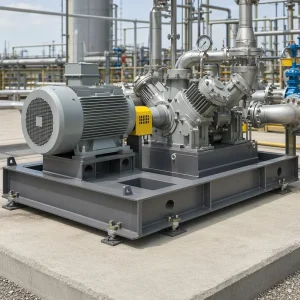 Custom OEM Gas Compressor Base Frame Heavy Duty Steel Welded Fabrication for Air Compression System