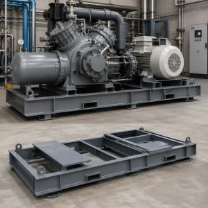 Custom OEM Industrial Compressor Mounting Base Heavy Duty Steel Welded Fabrication for Air Compression System