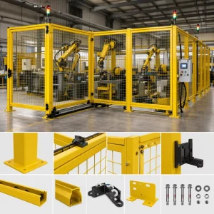 Custom OEM Machinery Perimeter Guard Heavy Duty Steel Welded Fabrication for Machine Safety Barrier