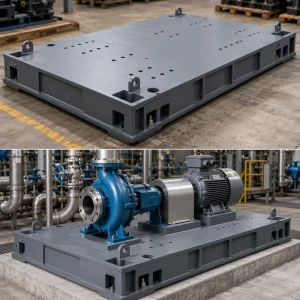 Custom OEM Pump Mounting Platform Heavy Duty Steel Welded Fabrication for Fluid Pumping Station