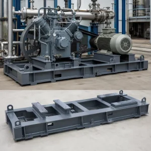 Custom OEM Reciprocating Compressor Base Heavy Duty Steel Welded Fabrication for Air Compression System