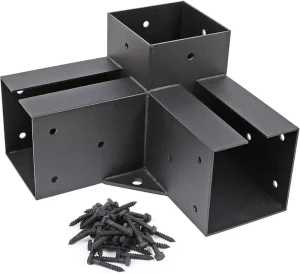 Pergola Brackets Stainless Steel Metal 4-way Right Angle Corner Bracket Wood Beams Gazebo Steel 4×4 6×6 Pergola Kit Bracket