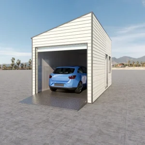 Custom Outdoor Waterproof Snowproof Steel Frame Prefabricated Container Prefab Parking Garage Carport with Rolling Shutter Door