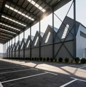 Custom Prefab Industrial Steel Warehouse Multi Functional Metal Garage Open Canopy Zinc Coated Water Resistant Apartment Park