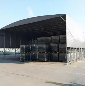 Custom Roofing Canvas Galvanized Steel Frames Retractable Tunnel