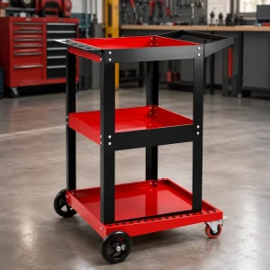 Custom Sheet Metal Fabrication 3 Tier Rolling Tool Cart Workshop Service Trolley OEM ODM Manufacturer