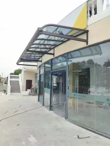 Custom Size Durable Modern Fixed Aluminum Canopy Waterproof Windproof Energy Star Qualified for Exterior Outdoor Entrance Garage
