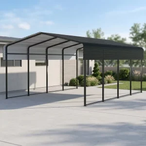 Custom Size Metal Carport Manufacturer Commercial Industrial Portable Car Garage Canopy Shelter Factory for Dealers