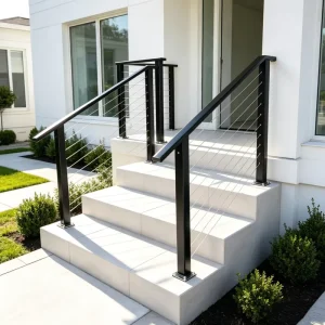 Custom Square Stainless Steel Cable Railing Post Wire Rope Balustrade Outdoor Stair Cable Handrail System for Balcony