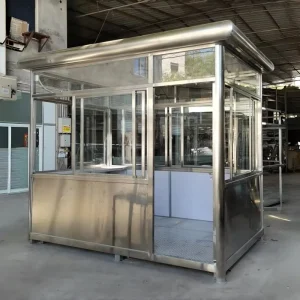 Custom Stainless Steel Security Guard Booth Portable Security Cabin for Outdoor Use