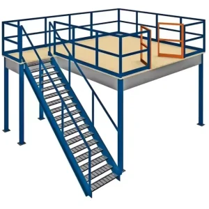 Custom Steel Structure Mezzanine Platform System Mezzanine Floor Loft Rack Storage Warehouse Workshop With Stairs