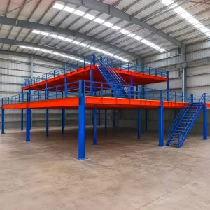Custom Structural Steel Mezzanine Racking System for Warehouse Storage Space Optimization