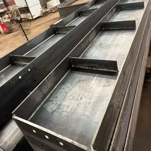 Custom Welded H Steel Beam With Stiffener Plates And Pre-drilled Bolt Holes For Steel Structure Building Warehouse Construction