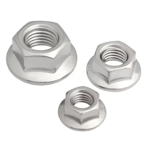 Customizable Anti Slip Serrated Hex Flange Nuts DIN6923 304 Stainless Steel Flanged Hexagon Lock Nuts Durable Thread Fasteners