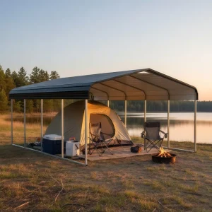 Customizable Apex Roof Steel Garage Metal Carport Portable Vehicle Shelter