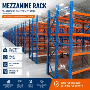 Customizable Corrosion-Resistant Powder Coated Storage Racks Garment Factory Attic Mezzanine Racking I-steel Platform Shelf