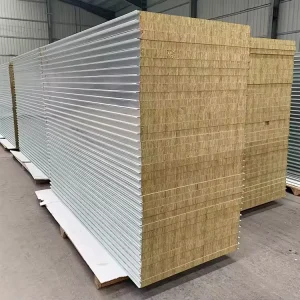 Customizable Durable Color Steel Rock Wool Insulation Sandwich Panels Outdoor Exterior Walls Hotel Ceilings Roofing