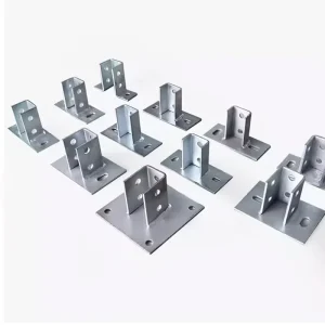 Customizable HDG Steel Solar Mounting Post Base Heavy Duty Square Channel Base Plate for PV Solar Panel Ground Racking System