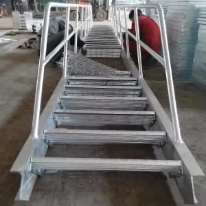 Customizable Industrial Metal Steel Staircase with Handrails and Steps