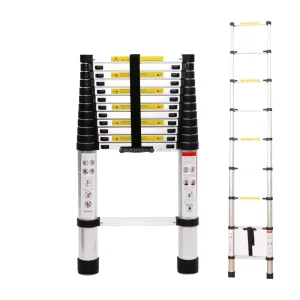 Customizable Length Modern Stainless Steel Telescopic Household Ladder 150kg Load Capacity Portable Safety School Warehouse