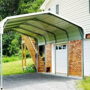 Customizable Prefabricated Steel Carport Garage Building Outdoor Parking Shelter with Roof and Wall Panels