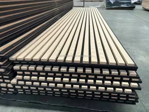 Customizable Slatted Acoustic Panel for Modern Interior Building Materia
