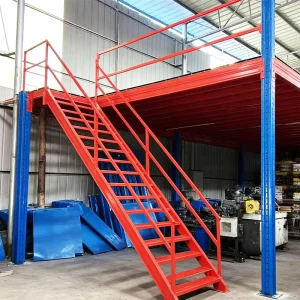 Customizable Steel Mezzanine Stairs Rack Supported for Warehouse Storage HTS Model HTS 1212