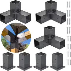 Customized Brackets for Pergola Elevated Wood Stand Kit with Steel Brackets