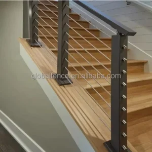 Customized Design Exterior Black Stainless Steel Cable Railing Durable Balustrades System for Stairs Deck