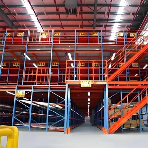 Customized Heavy Duty Cold Rolled Steel 2-Layer Mezzanine Floor Racking System Electrostatic Powder Coating 300kg/sqm Load