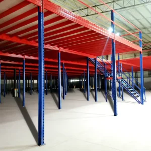 Customized Heavy-Duty Steel Mezzanine Floor Rack System for Warehouse Multi-Level Storage and Office Platform