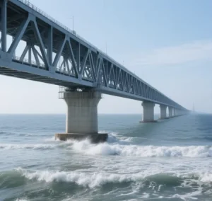 Customized Heavy Steel Structure Bridge Prefabricated Hall Roof Trusses Curved Beam Building with Q355 Grade and Welding