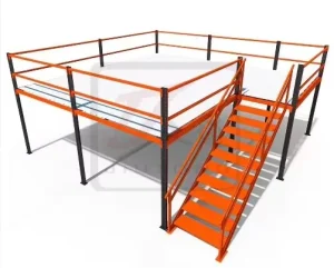 Customized Industrial Warehouse Storage Mezzanine Platform Steel Galvanized Loft Deck Corrosion Protection Stairs Elevator