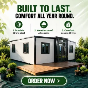 Customized Interior Finish 20ft Expandable Container House Rust-Free Kitchen for Portugal Vineyard Guest Room
