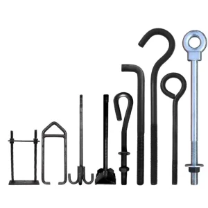 Customized J & L Type Galvanized Ground Anchors Steel Anchor Bolt in J Shaped & L Shaped with Plain Finish