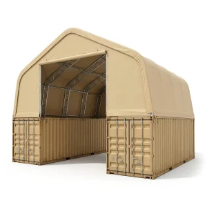 Customized Large Span No Foundation Wind Rated 900g PVC A Frame Container Shelter for Emergency Relief Supply Storage