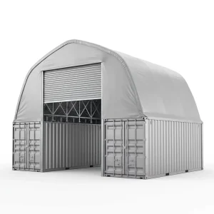 Customized Large Span No Foundation Wind Rated 900g PVC A-Frame Container Shelter for Warehouse Outdoor Workshop Freight Storage