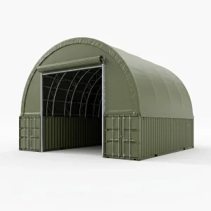 Customized Large Span Waterproof Fire Retardant Curved Dome Container Shelter for Emergency Relief Supply Storage