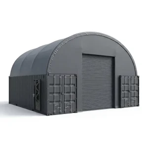 Customized Large Span Waterproof Fire Retardant Curved Dome Container Shelter for Port Logistics Cargo Storage