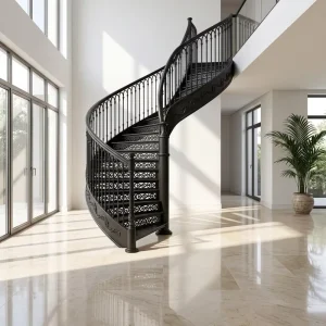 Customized Modern Design Forged Iron Railing Simple Metal Handrail Indoor Staircase