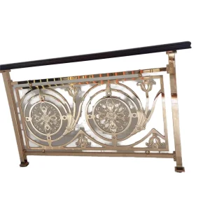 Customized Modern Design Stainless Steel Wrought Iron Column Guardrail Villa Handrails Metal Stair Banisters Railings