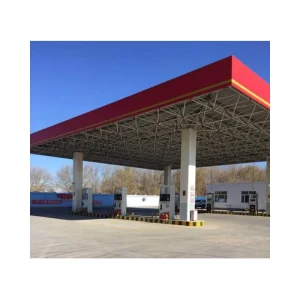 Customized Modern Low Cost Steel Structure Canopy Gas Station Shelter Petrol Station Roof