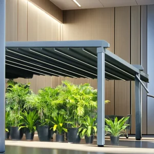 Customized Modern Luxury Metal Steel Gazebo All Season Aluminum Alloy Frame Acrylic Top PC Panel Cover Retractable PVC Sail