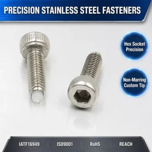 Customized Nylon Tip Hex Socket Head Bolt M5 M6 M8 Stainless Steel 304 High Precision for Sensor Device