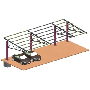 Customized Single Post Carport Shed Structure Steel Design Solar Canopy Car Parking Solar Carports