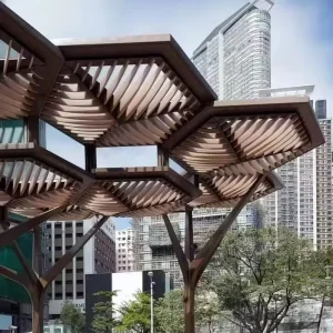 Customized Stainless Steel Sculptural Canopy for Park & Public Square Modern Architecture Shade