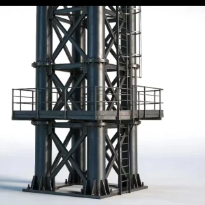 Customized Steel Pipe Tower Platform with Safety Ladder and Railing