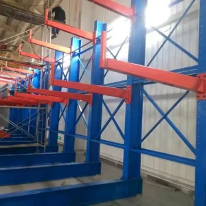 Customized Steel Solutions Heavy Duty Powder Coated Cantilever Racks with Corrosion Protection for Industrial Warehouse Storage