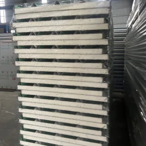 Customized Thickness Eco Friendly Water & Fire Resistant Soundproof Rock Wool Sandwich Panel for Cold Room and Hotel Use